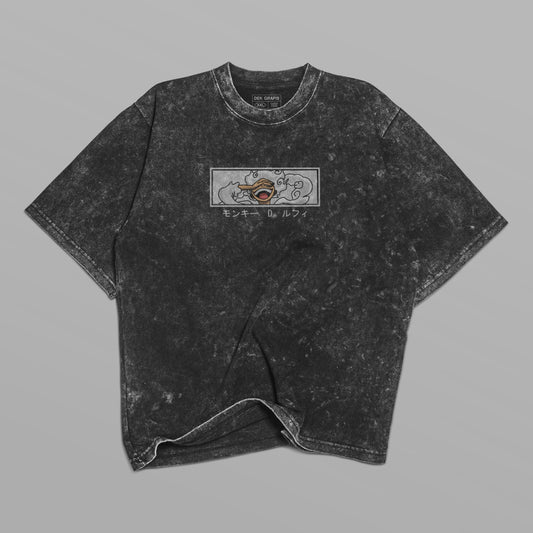 Luffy Gear 5 Acidwashed T-Shirt | One Piece Streetwear | Limited Edition Anime Tee